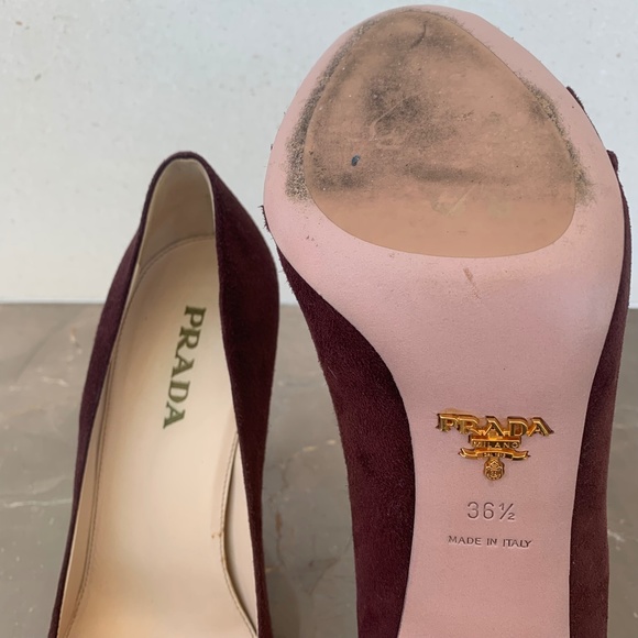 Prada Suede Open Toe Pumps, Size 36.5 - Picture 11 of 13